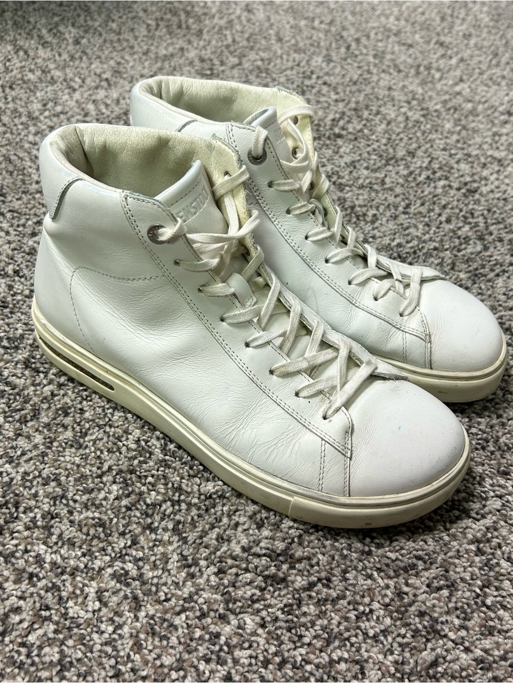 Birkenstock Bend Mid White Leather High Top Sneakers Shoes Womens 39 Comfort
